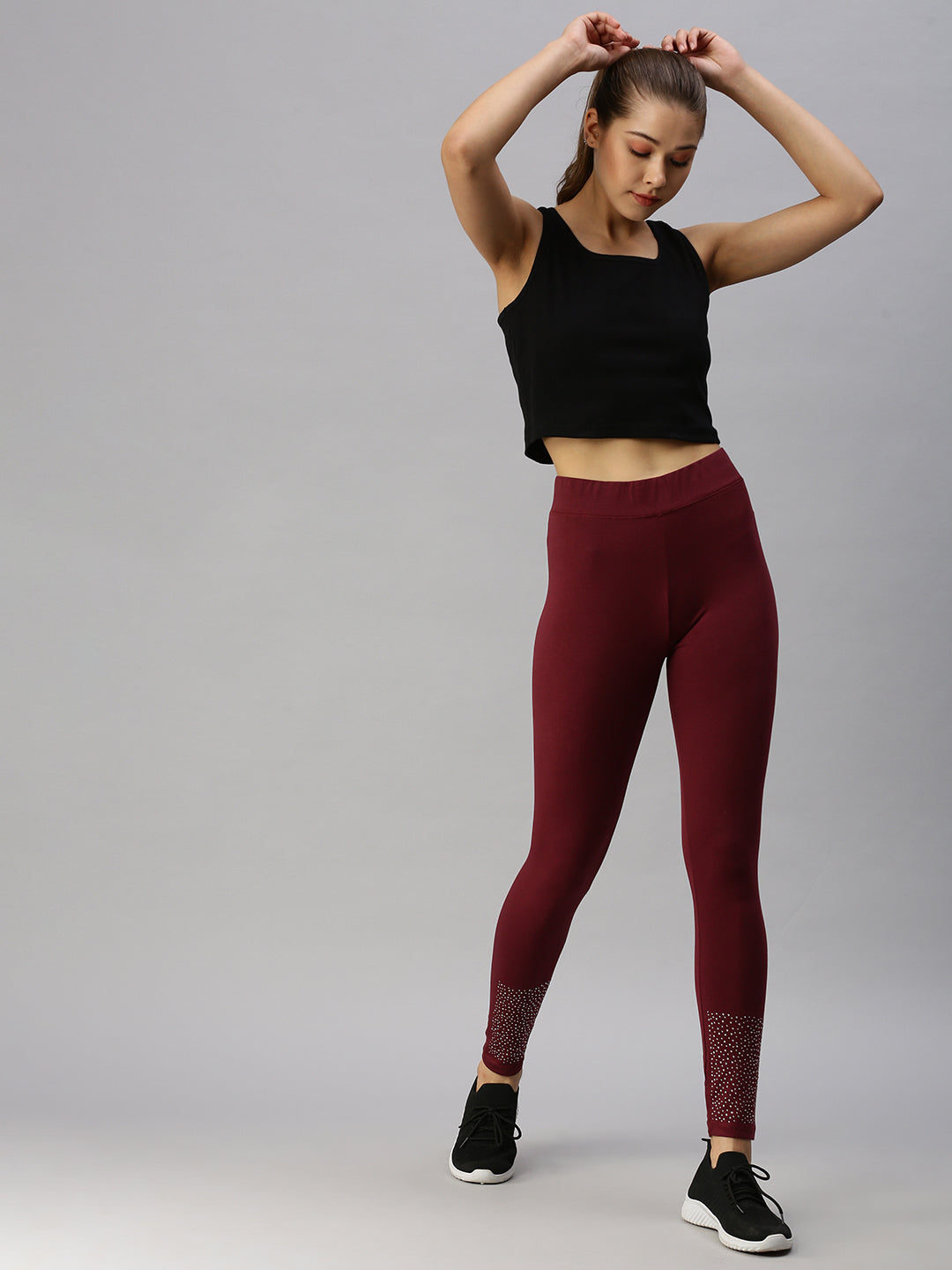 De Moza Ladies Active Wear Leggings Wine