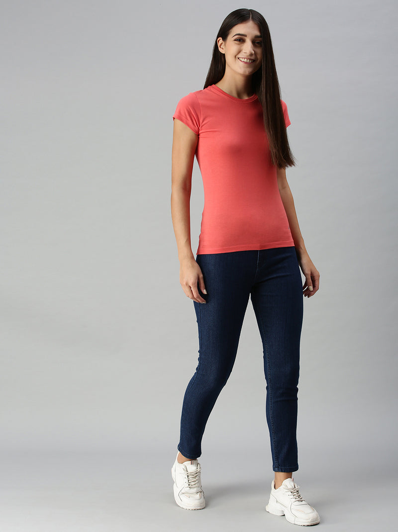 De Moza Women's Denim Jeans Pant Enzyme Blue