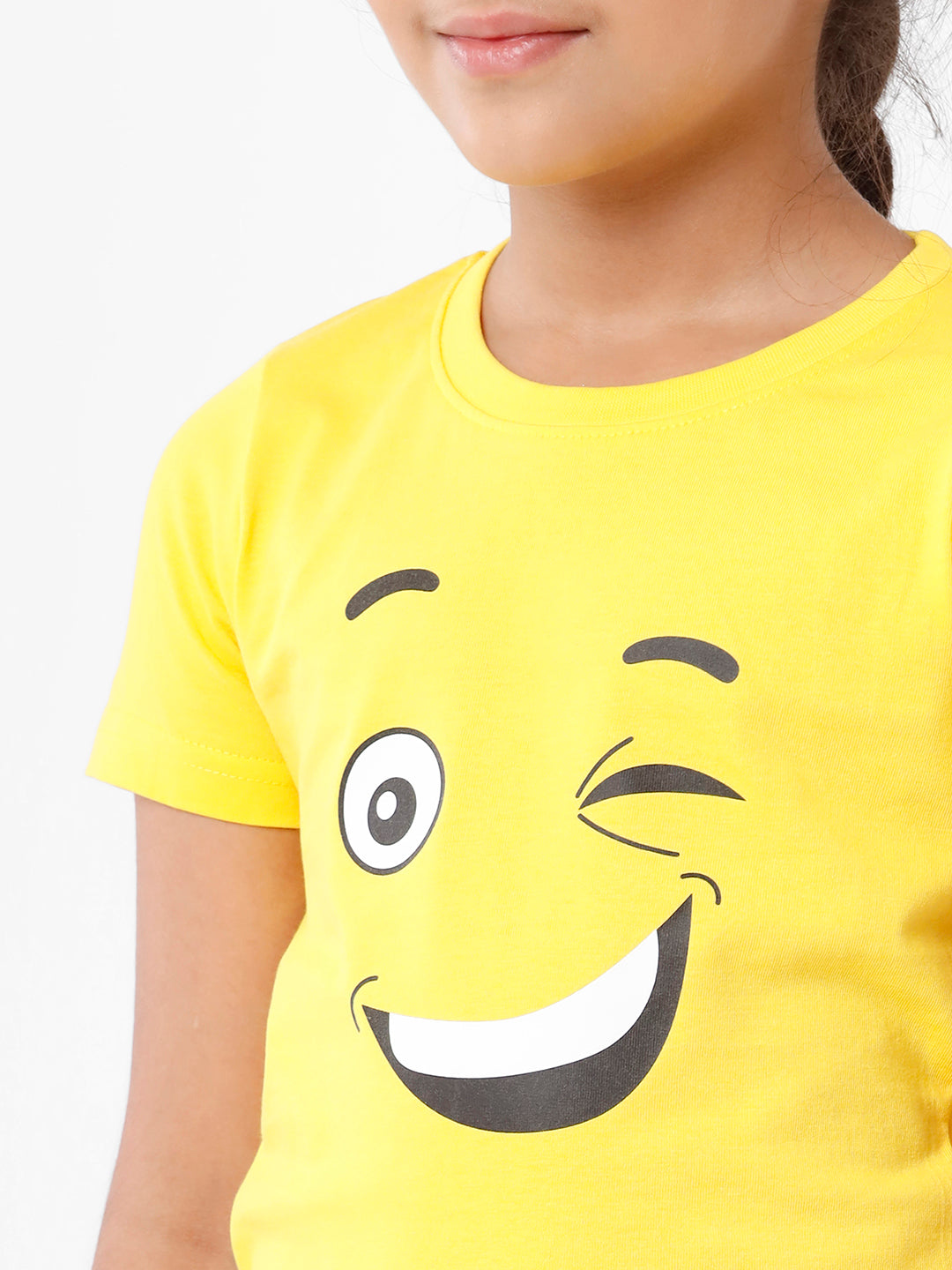 Kids - Girls Printed Top Lemon