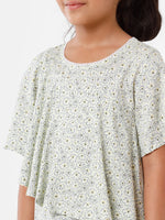 Kids - Girls Printed Top Light Green