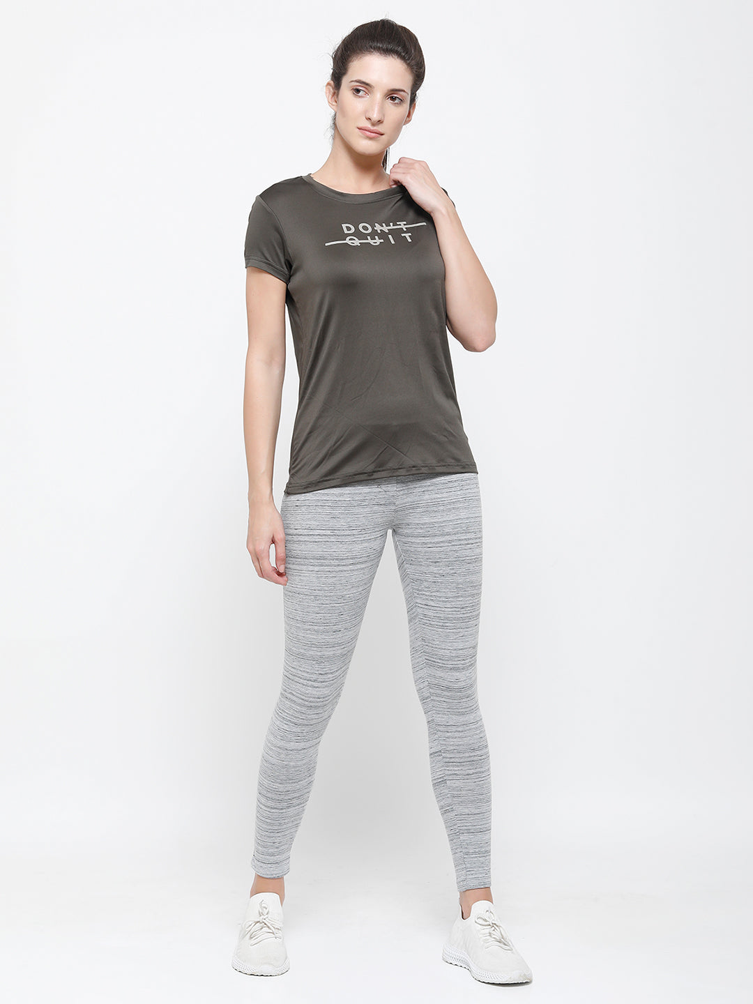 De Moza Ladies Active Wear T-Shirt Olive Green