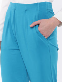 De Moza Women's Cigarette Pant Teal