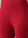 De Moza Ladies Churidar Leggings Solid Cotton Chilli Red - De Moza
