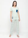 De Moza Ladies Printed Pyjama Set Spray