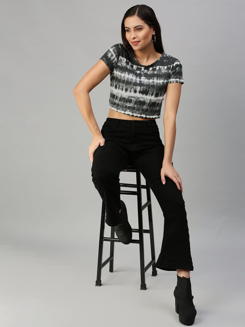 De Moza Ladies Active Wear Crop Top Black