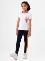 Kids – Girls Printed Ankle Leggings Dark Navy Blue