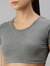 De Moza Ladies Active Crop Top Anthra Melange