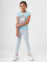 Kids – Girls Printed Ankle Leggings Pink