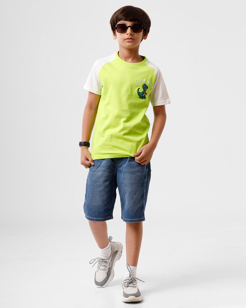 Pack of 2 Pipin Boys T-shirt Bottle green & Lime