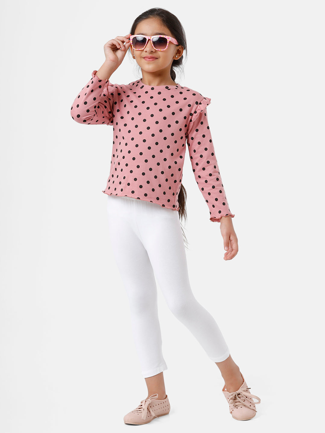 Kids - Girls 3/4TH Leggings White