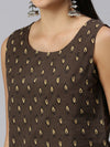 De Moza Women's Printed Crop Top Dark Grey