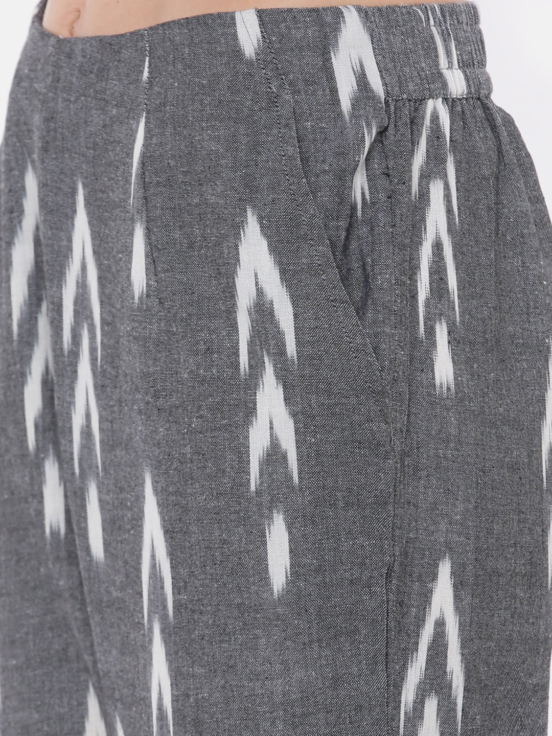 De Moza Ladies Printed Straight Pant Grey
