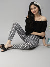 De Moza Ladies Printed Leggings Black