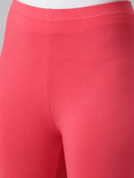 De Moza Ladies Churidar Leggings Solid Cotton Coral - De Moza