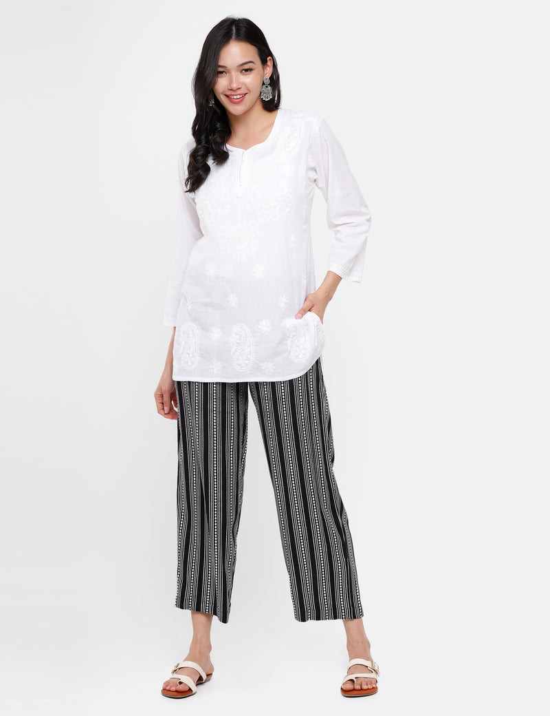De Moza Women’s Printed Palazzo Black