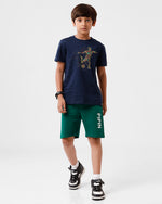 Kids - Boys Printed Shorts Bottle green