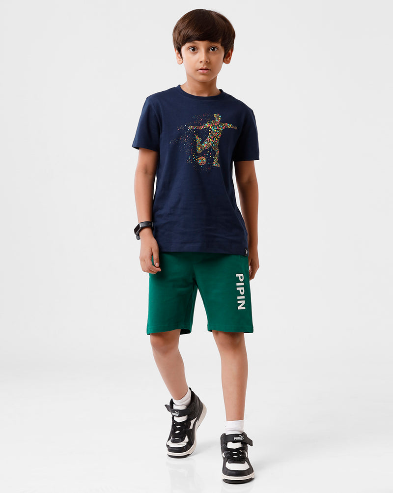 Kids - Boys Printed Shorts Bottle green