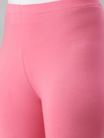 De Moza Ladies Churidar Leggings Solid Cotton Rani Pink - De Moza
