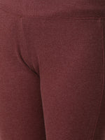 De Moza Ladies Maroon Melange Leggings - De Moza (4332603637823)