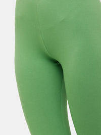 De Moza Ladies Churidar Leggings Solid Cotton Light Green - De Moza