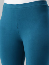 De Moza Ladies Churidar Leggings Solid Cotton Dark Teal - De Moza
