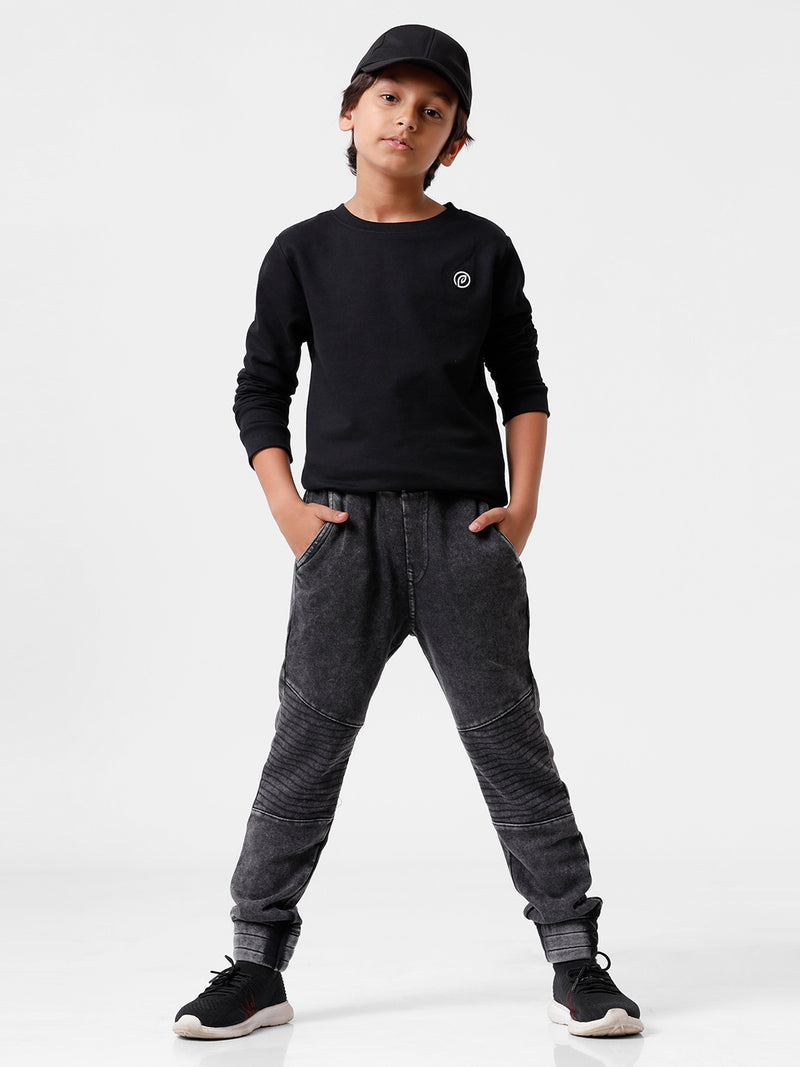 Kids - Boys Printed Sweatshirt Black