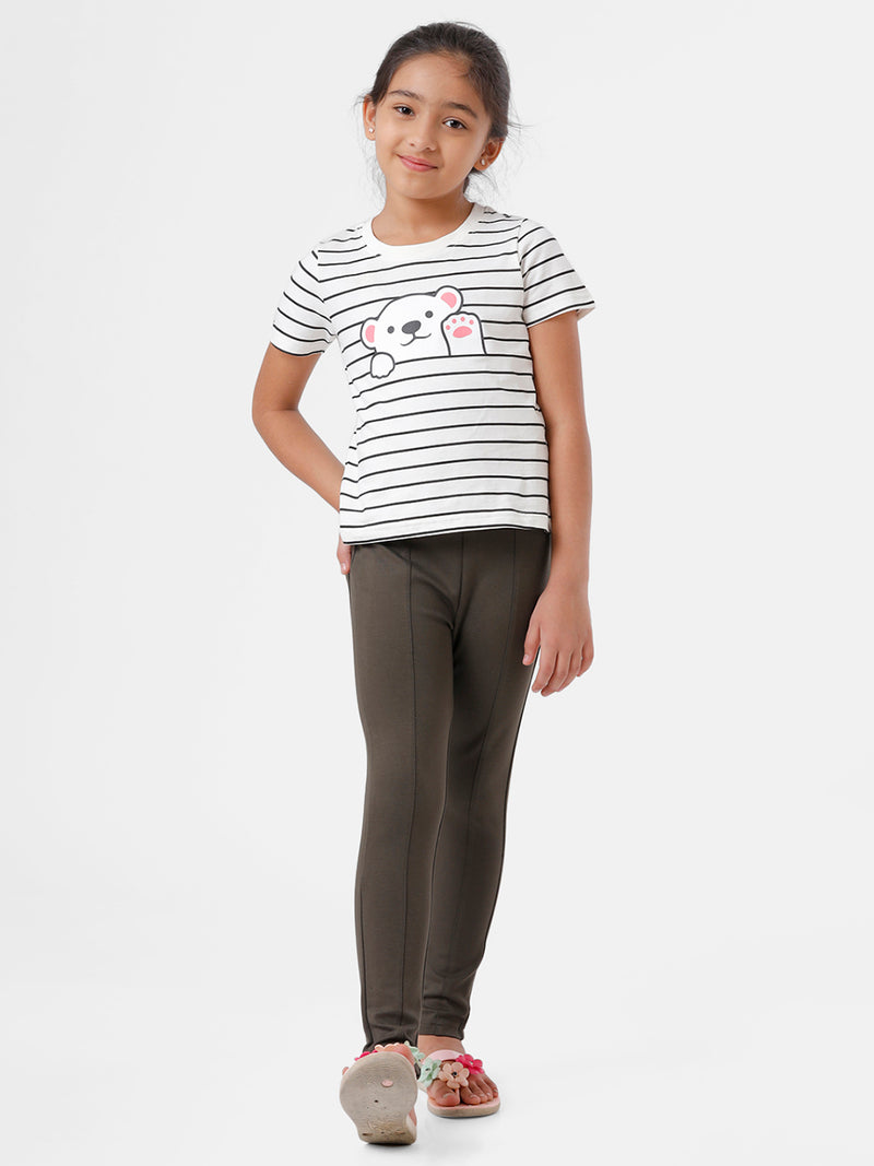 Kids – Girls Tregging Olive Green
