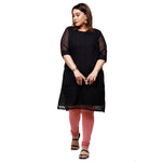 De Moza Women Plus Size Churidar Leggings Solid Cotton Peach