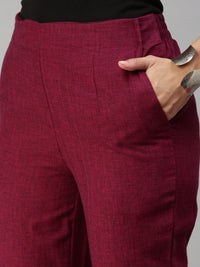 De Moza Ladies Straight Pant Maroon