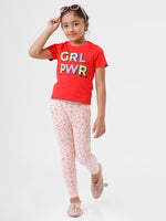 Kids - Girls Printed Jogger Pink Salt