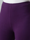 De Moza Ladies Churidar Leggings Solid Cotton Purple - De Moza