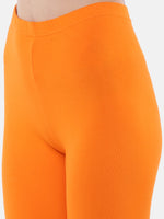De Moza Ladies Ankle Length Leggings Solid Viscose Orange - De Moza