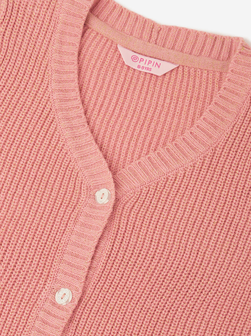 Pipin Girls Sweater Coral