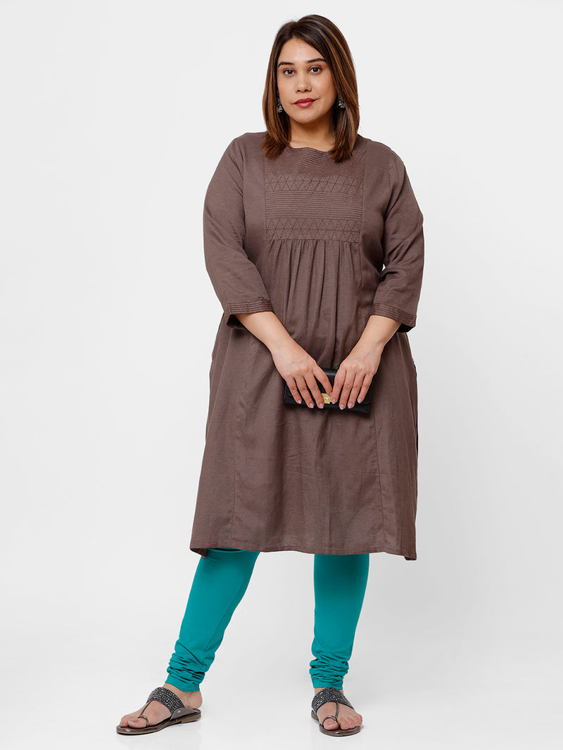 De Moza Women Plus Size Churidar Leggings Solid Cotton Emerald Green