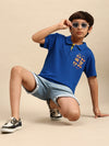 Kids - Boys Printed Half Sleeve T-Shirt Royal Blue