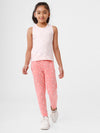 De Moza Girls Jogger Knit Bottom All Over Print Cotton Pink - De Moza