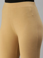 De Moza Women's Yoga Leggings Ankle Length Solid Cotton Lycra Skin - De Moza