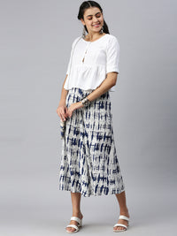 De Moza Women’s Printed Culottes Indigo
