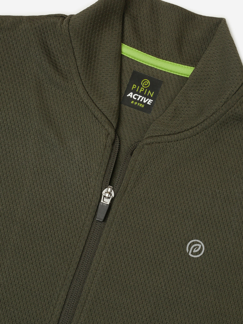 Kids – Boys Active wear Jacket Olive Green