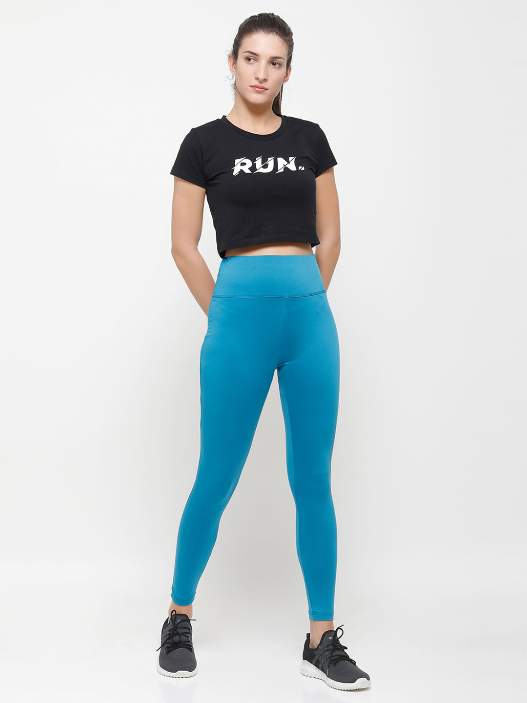 De Moza Ladies Active Wear Leggings Turkish Blue