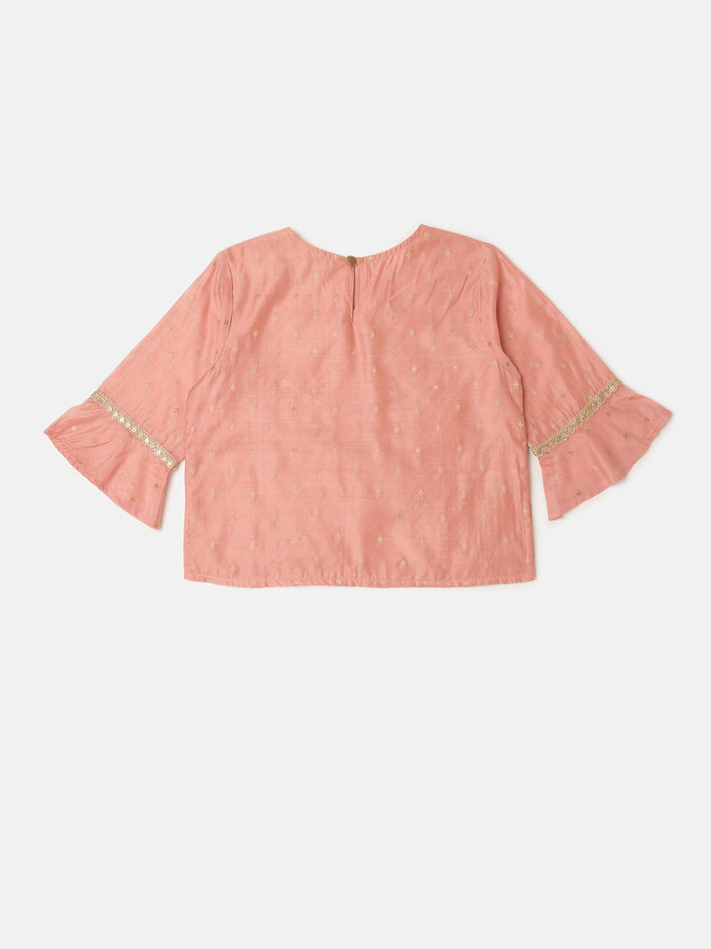 Pipin Girls Lehenga Set Light Pink