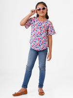 Kids - Girls Printed Top Blue