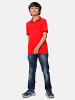 Kids - Boys Printed Half Sleeve T-Shirt High Risk Red