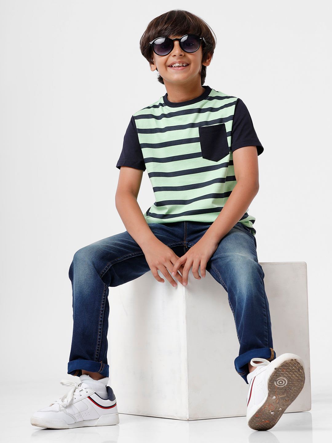 Pack of 2 Pipin Boys T-shirt Navy Blue & Pista Green