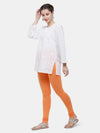 De Moza Ladies Churidar Leggings Solid Cotton Light Orange - De Moza
