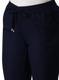 De Moza Women's Straight Pant Dark Navy Blue