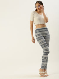 De Moza Ladies Printed Leggings White