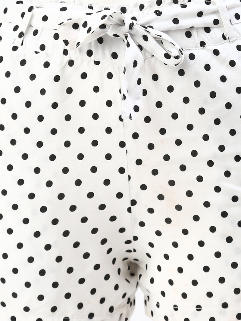 Kids - Girls Printed Shorts White