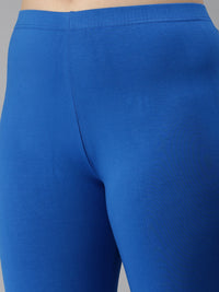 De Moza Women's Premium Churidhar Leggings Solid Cotton Royal Blue - De Moza (6679541153855)