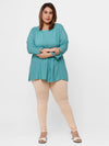 De Moza Ladies Plus Ankle Length Leggings Solid  Cotton Ivory - De Moza